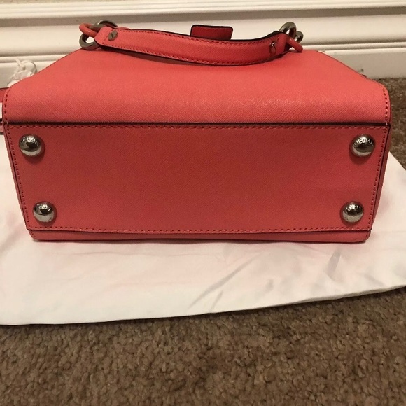 Michael Kors Coral Satchel Leather Purse ~ SM - Picture 4 of 4